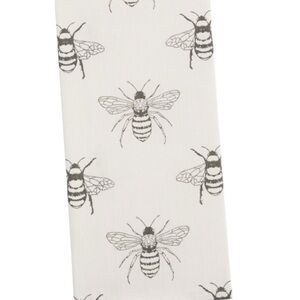 World Market Charcoal Honey Bee Kitchen Towel Cotton Dish Tea Hand Decor NWOT